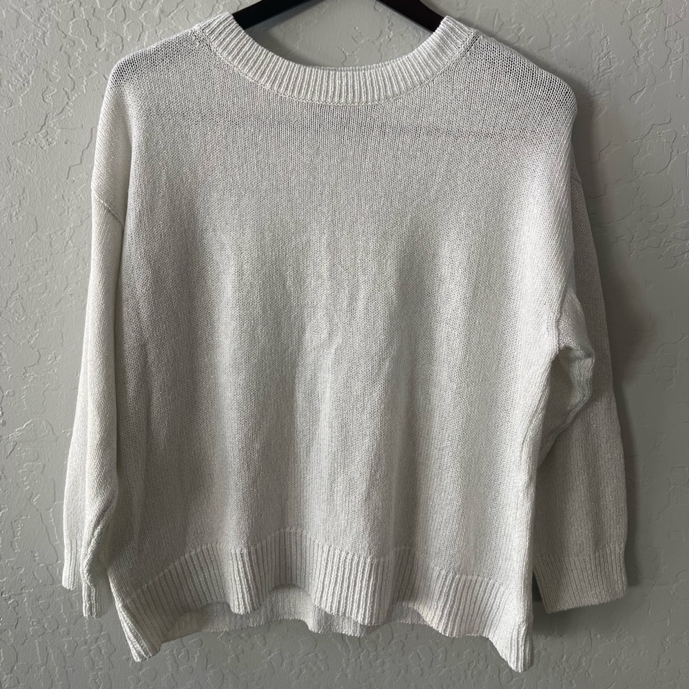 Ann Taylor White Sparkly Sweater , New With Tags!